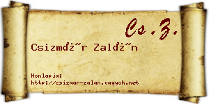 Csizmár Zalán névjegykártya