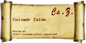 Csizmár Zalán névjegykártya
