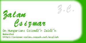 zalan csizmar business card